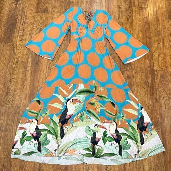 Closet Collection Brazilian tropical toucan maxi dress - Picture 8 of 8